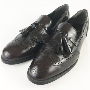 Nunn Bush Wingtip Tassel Loafers Burgundy 11D
